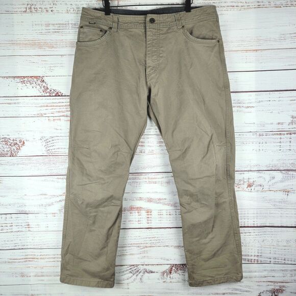 Kuhl Pants Mens 38X30 Greige Hot Rydr Vintage Patina Flannel Lined Workwear Jean